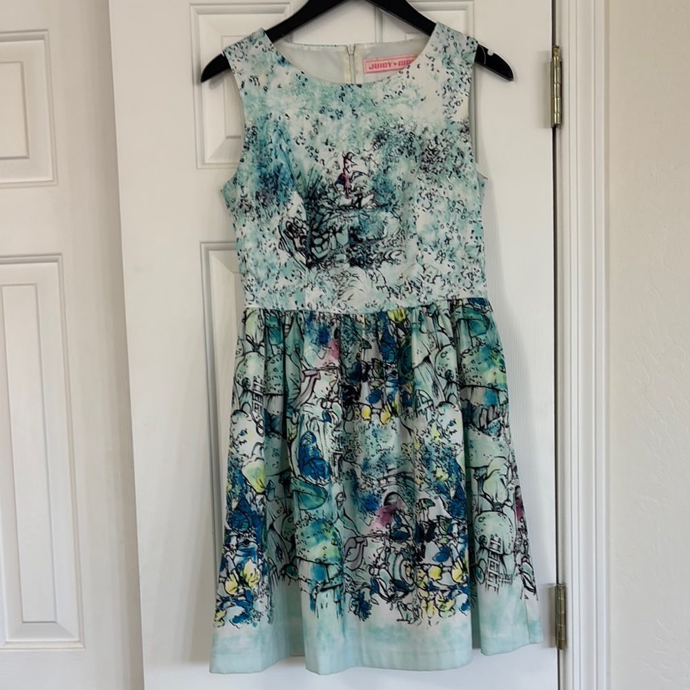Charming Dress in Blue and Green
